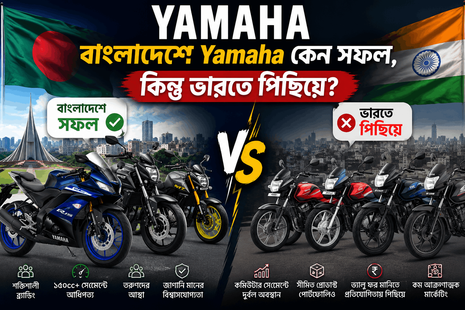 Why Yamaha Is Successful in Bangladesh but Struggling in India? Full Market Analysis